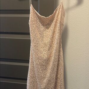 Sequin Mini Dress in Cream